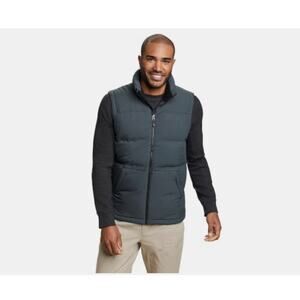 Eddie Bauer Down 550 Fill Power Goose Grey Zip-Up Puffer Vest Ripstop Sz XL